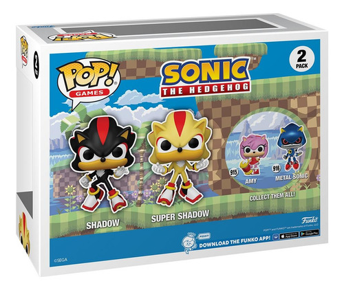 Funko Pop! Games Sonic Shadow & Super Shadow Glow Gamestop 2