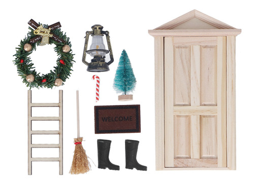 Kit Para Puerta De Casa De Muñecas En Miniatura, Miniárbol D