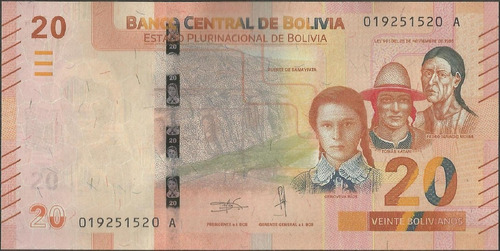 Bolivia 20 Bolivianos Nd2018 P249