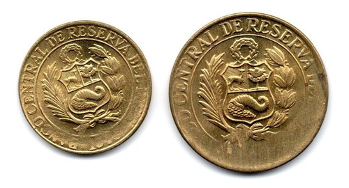 Peru Lote 2 Monedas 5 Y 10 Centavos Año 1970 Con Errores Unc