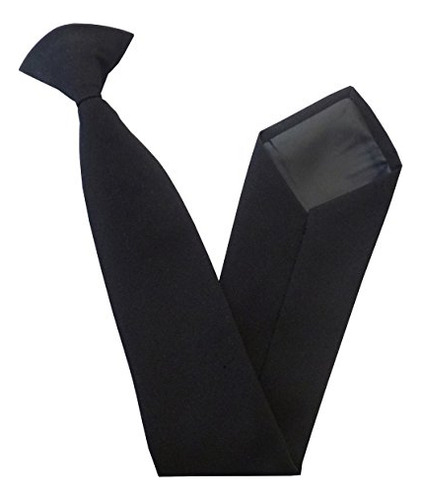 Corbata Con Clip Extra Larga Para Hombre - Negro Liso