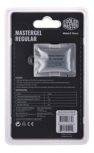Pasta Térmica Mastergel Regular 4g + Espátula Cooler Master