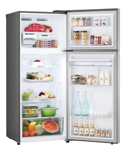 Heladera inverter auto defrost LG VT40SPP platinum silver con freezer 394L 220V