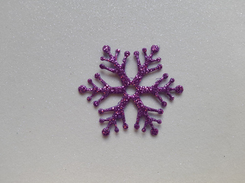 Copos De Nieve Frozen - Goma Eva Glitter (40 U Total) Violeta Copos De Nieve Frozen 4.6 Cm.