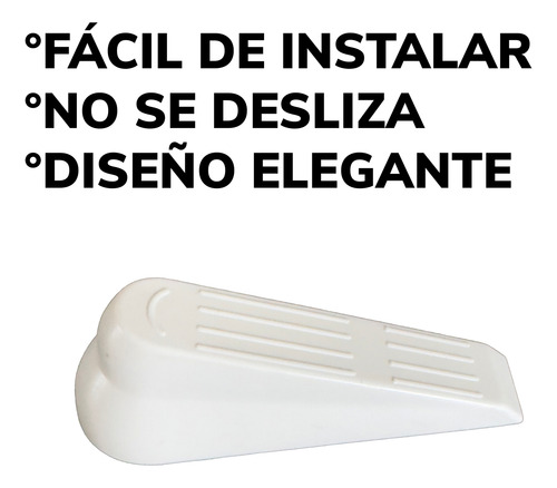 Tope Cuña Traba Para Puerta Diseño Elegante Blanco Clásico Mate