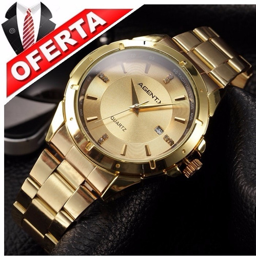 Reloj Agent X Dorado Original/caja - Regalo Día Del Padre