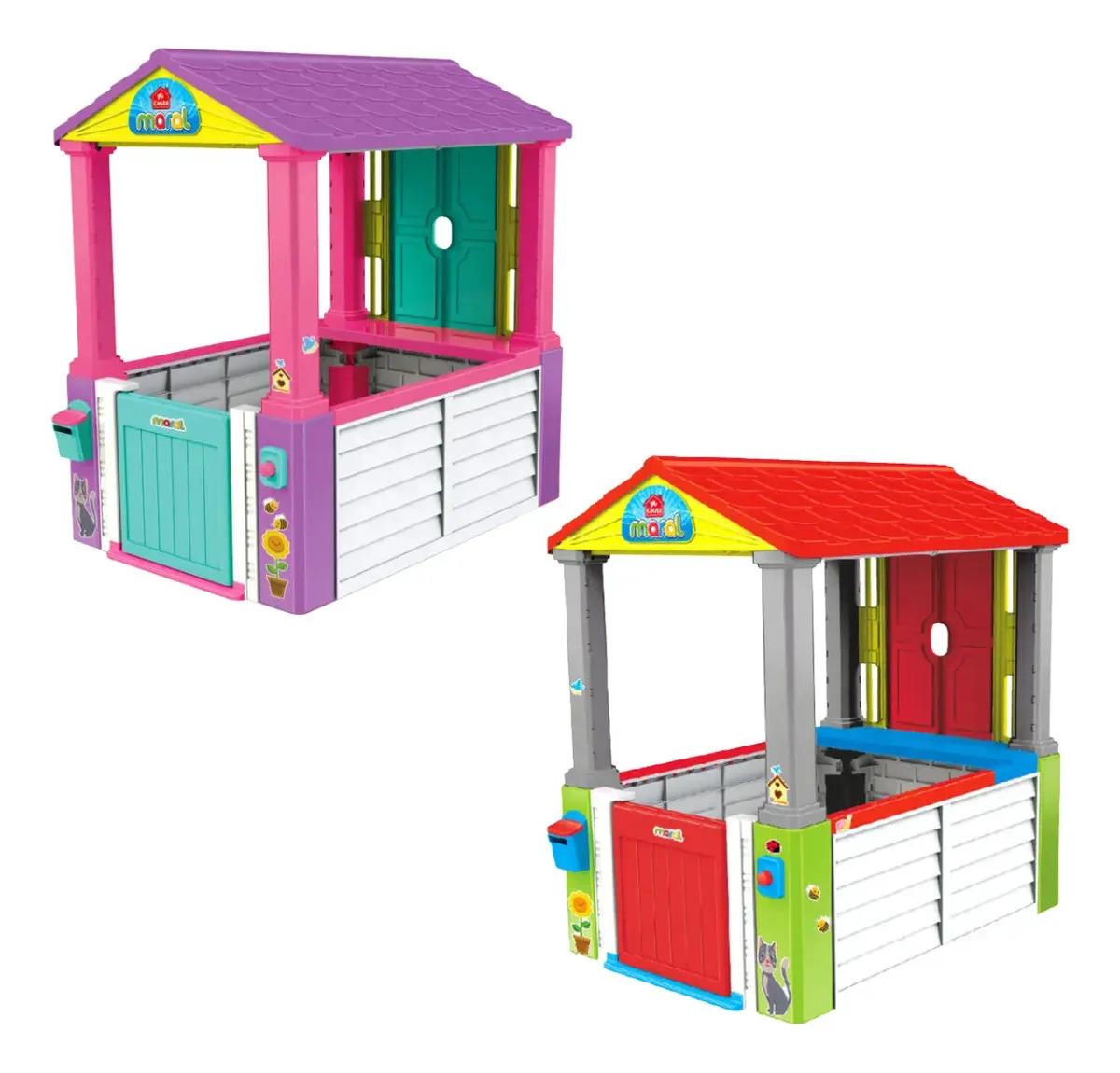 Casinha Brinquedo Infantil Grande Plástico Mi Casita Maral Cor Vermelho/Amarelo (colorido)