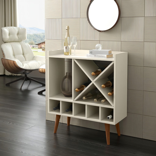 Aparador Adega Retrô Modelo Em X Pergola Off White 82x73cm