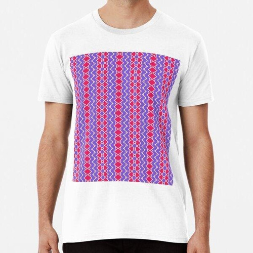 Remera Red And Blue With White Diamond Vertical Pattern Algo
