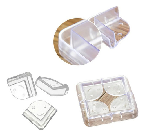 Pack 4 Protectores De Esquina Muebles Silicona Transparente