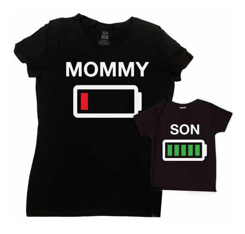 Envío Gratis 2 Playeras Mama Hijo Sin Pila Bateria Unisex