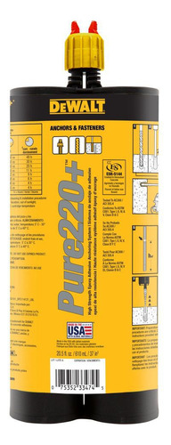 Dewalt Anclaje Adhesivo Pure 220+ Dfc114121, 1 Pieza