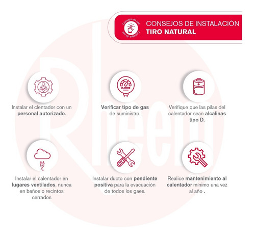 Calentador De Agua 8lt Gas Natural Tiro Natural Rheem