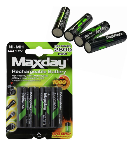 Pilas Maxday Pack X4 Aa Recargable 2800mah