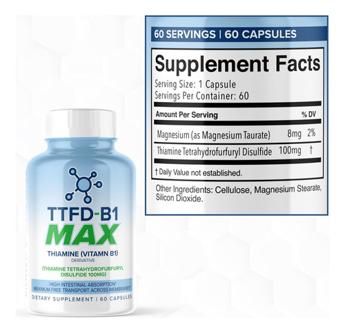 Ttfd - B1 Max - Tiamina Vitamina B1 Ttfd - 100mg - (dissulfe