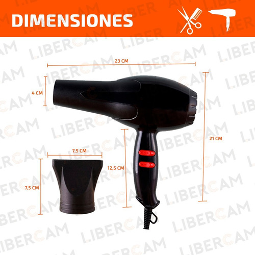 Secador Pelo Profesional 2 Velocidades Nova 1800w