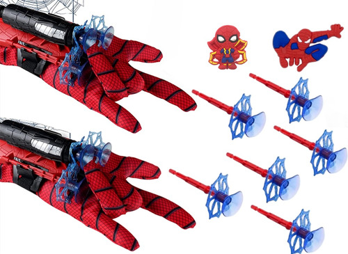 2 Pcs Guantes Spiderman Para Niños Juguetes Lanzador+ Regalo