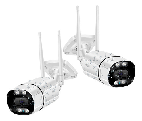 Combo 2 Camaras Exterior Fija Wifi Visión Nocturna Seguridad