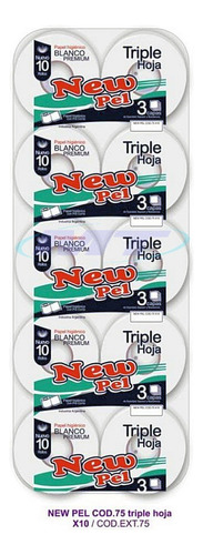 Papel Higiénico Triple Hoja New Pel 10 Rollos X30 Mts C/u