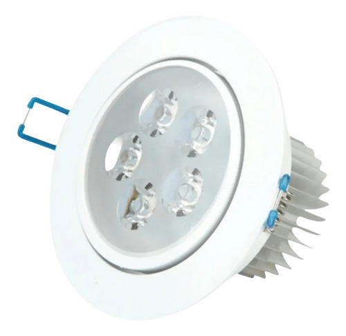 Spot Embutir Led Smd 5w Redondo Direcionável Branco Quente