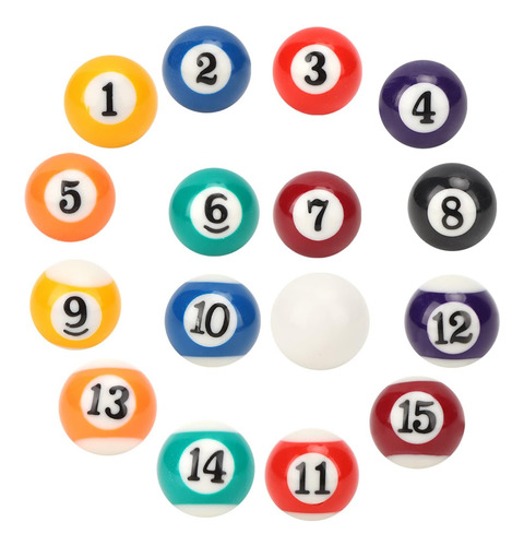 Haosie 16pcs Mini Juego De Bolas De Billar, 2.5cm/0.98inc...
