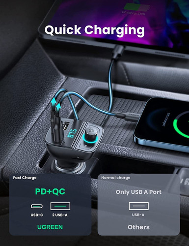 Cargador Y Transmisor De Bluetooth Ugreen Para Automóviles