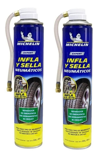 Imagen 1 de 9 de Infla Y Sella Neumaticos Auto Repara Pinchadura Michelin X 2