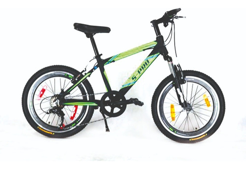 Bicicletas Niños S-pro Vx Rodado 20 Montaña Negro/verde Fama