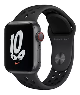 Apple Watch Nike SE (GPS + Cellular, 40mm) - Caixa de alumínio cinza-espacial - Pulseira esportiva Nike Cinza-carvão/preto