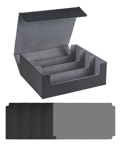 Caja Para Mazo De Cartas, Almacenamiento De Negro Gris