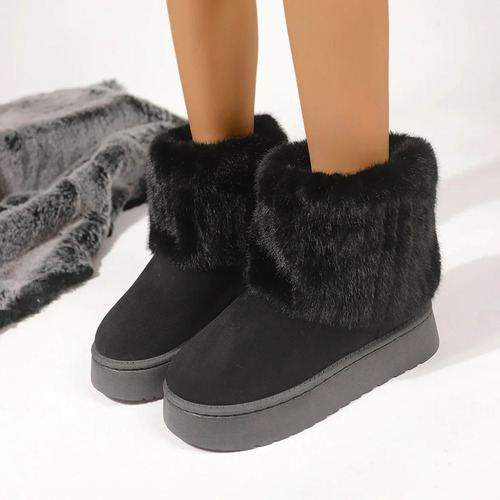 Botas De Nieve De Felpa De Invierno Para Mujer, Calzado Casu