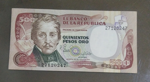 Billete De 500 Pesos Año 1981, Primera Fecha 