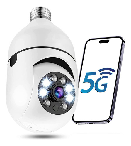Câmera De Segurança Lâmpada Wifi Com Visão Noturna Interna