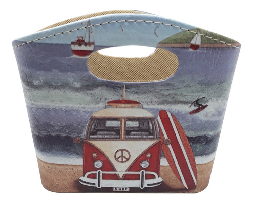 Porta Revista Ou Cesto De Flores Bolsa Vintage Kombi 20x16cm