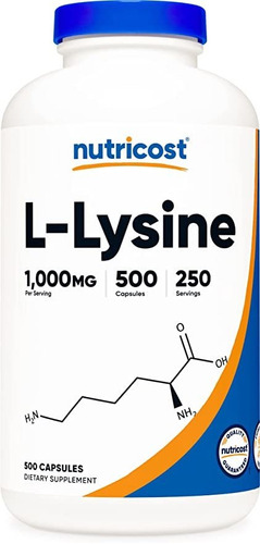 Nutricost L-lisina 1000 Mg Por Porción, 250 Porciones, 500
