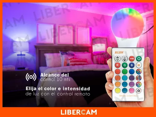 Lampara Foco Led 12w 16 Colores Control Remoto Luz Rgb