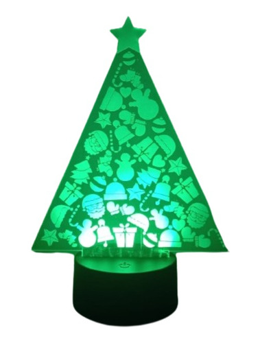 Lampara Led Acrílico Navidad Arbolito Navideño Base Velador