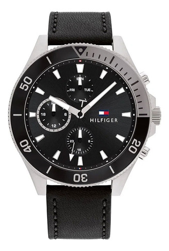 Reloj Tommy Hilfiger Larson 1791984 Hombre Cuero Negro