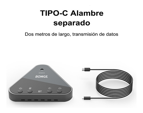 Micrófono Para Conferencias Bomge Con Bocina De 360° Y Usb Color Negro