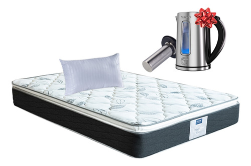 Colchón Individual Restonic Mooncare + Almohada + Tetera Color Kendra Negro