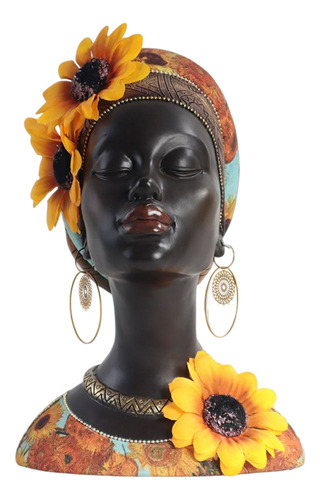 Adornos De Estatua De Mujer Negra Africana De Resina