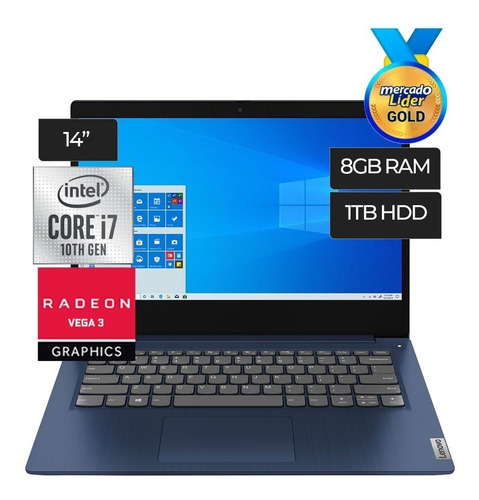 Laptop Portátil Lenovo Core I7 1065g7 8gb 1000gb 14 Inc Iva