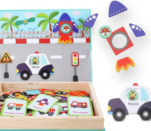 Rompecabezas Puzzle Magnetico Didactico De Madera 3d Niños.f