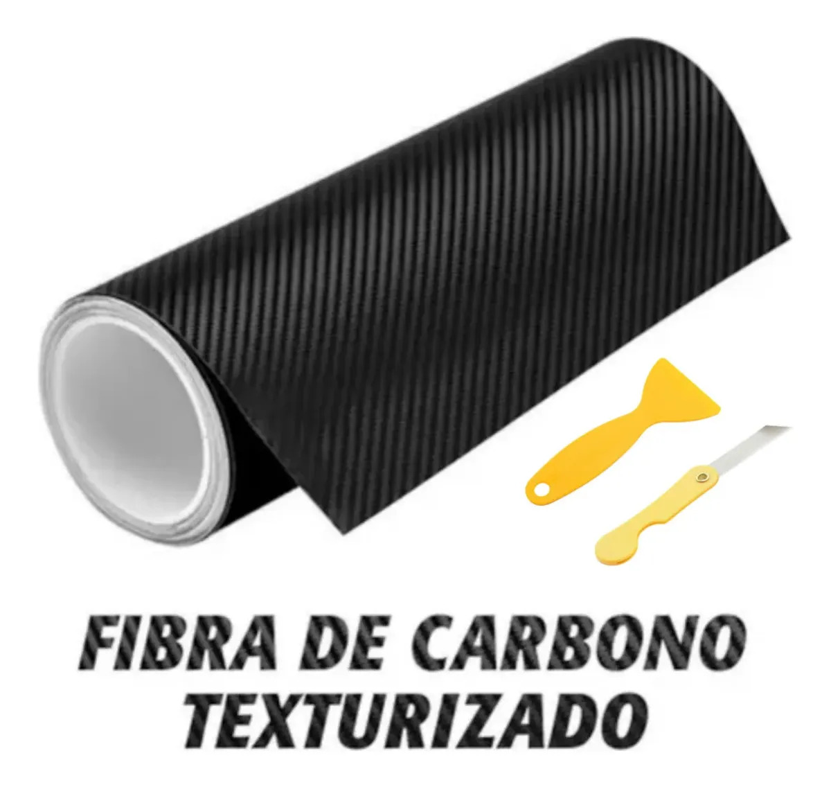 30*300cm Vinil Automotriz Fibra De Carbono Impermeable Con Espátula Y Cúter KEAN
