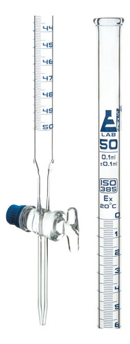 Bureta Vidrio Graduada 50ml Robinete Vidrio