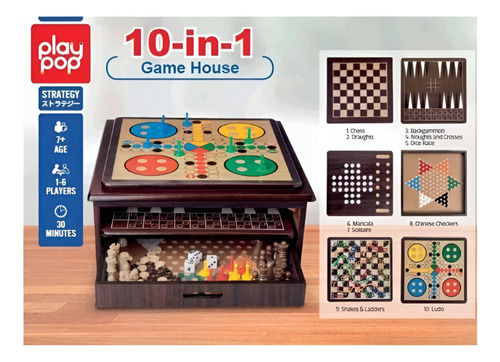 Juegos Mesa Madera 10 En 1