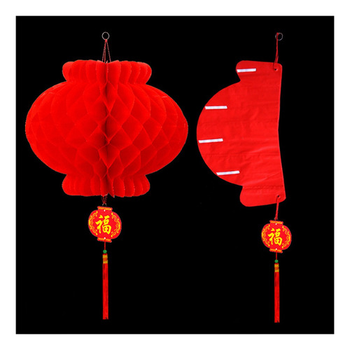 Yi 20 Farolillos Chinos De Papel Rojo, 10 Rojos