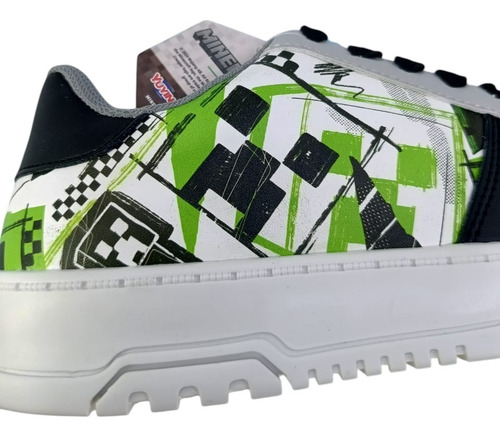 Tenis Para Niño Minecraft Creeper Casual Mi4022 Gris 18-21