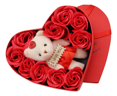 Caja De Flores De Rosas De Jabón, Flores Artificiales Para