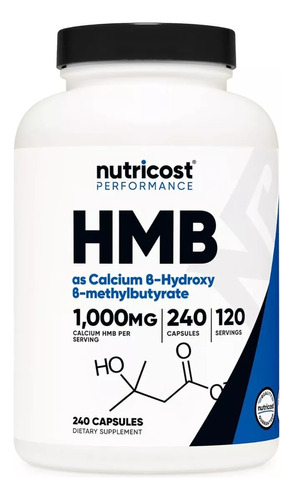 Suplemento Hmb 1000mg De Calcio 240 Capsulas Para 4 Meses Sabor Sin Sabor